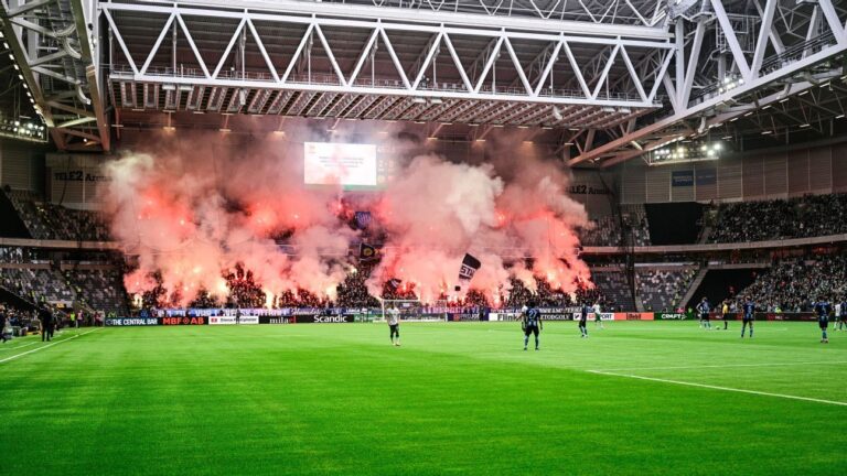 Swedish league game suspended after fans throw pyrotechnics onto the field